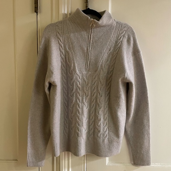 J.Crew Half Zip Cable Sweater in Extra Soft Yarn - Picture 2 of 5